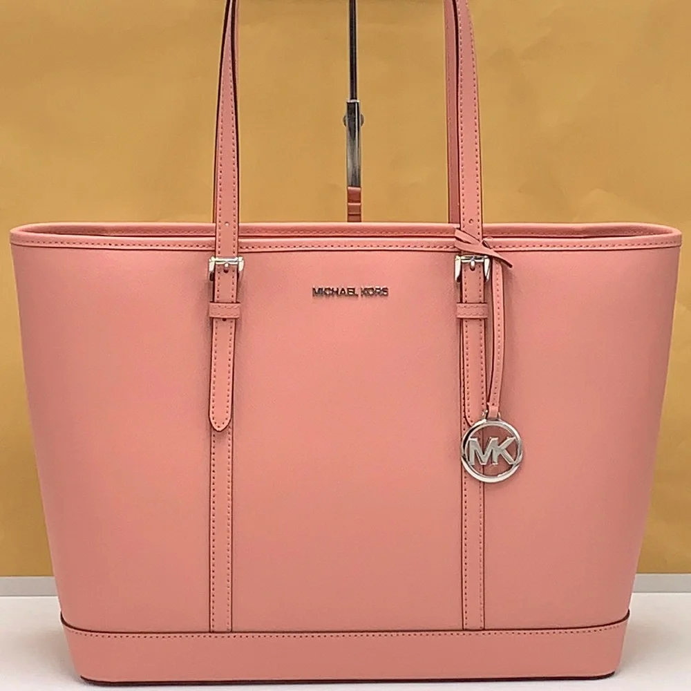 MICHAEL KORS 
Jet Set Travel Large Saffiano Leather Tote Bag PRIMROSE COLOR - Picture 5 of 16